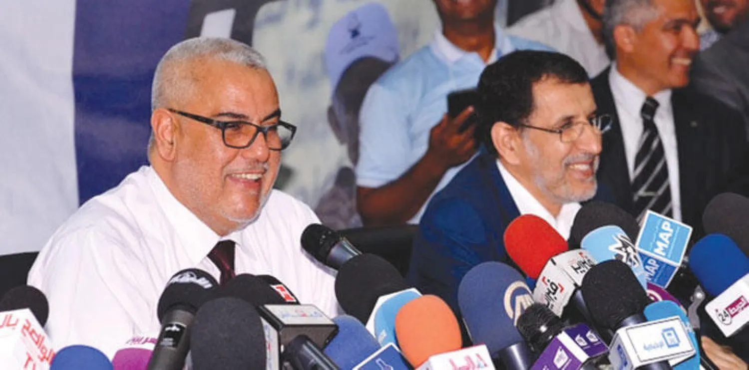 عبد الإله ابن كيران في مؤتمر صحافي مساء أول من أمس (تصوير: مصطفى حبيس)