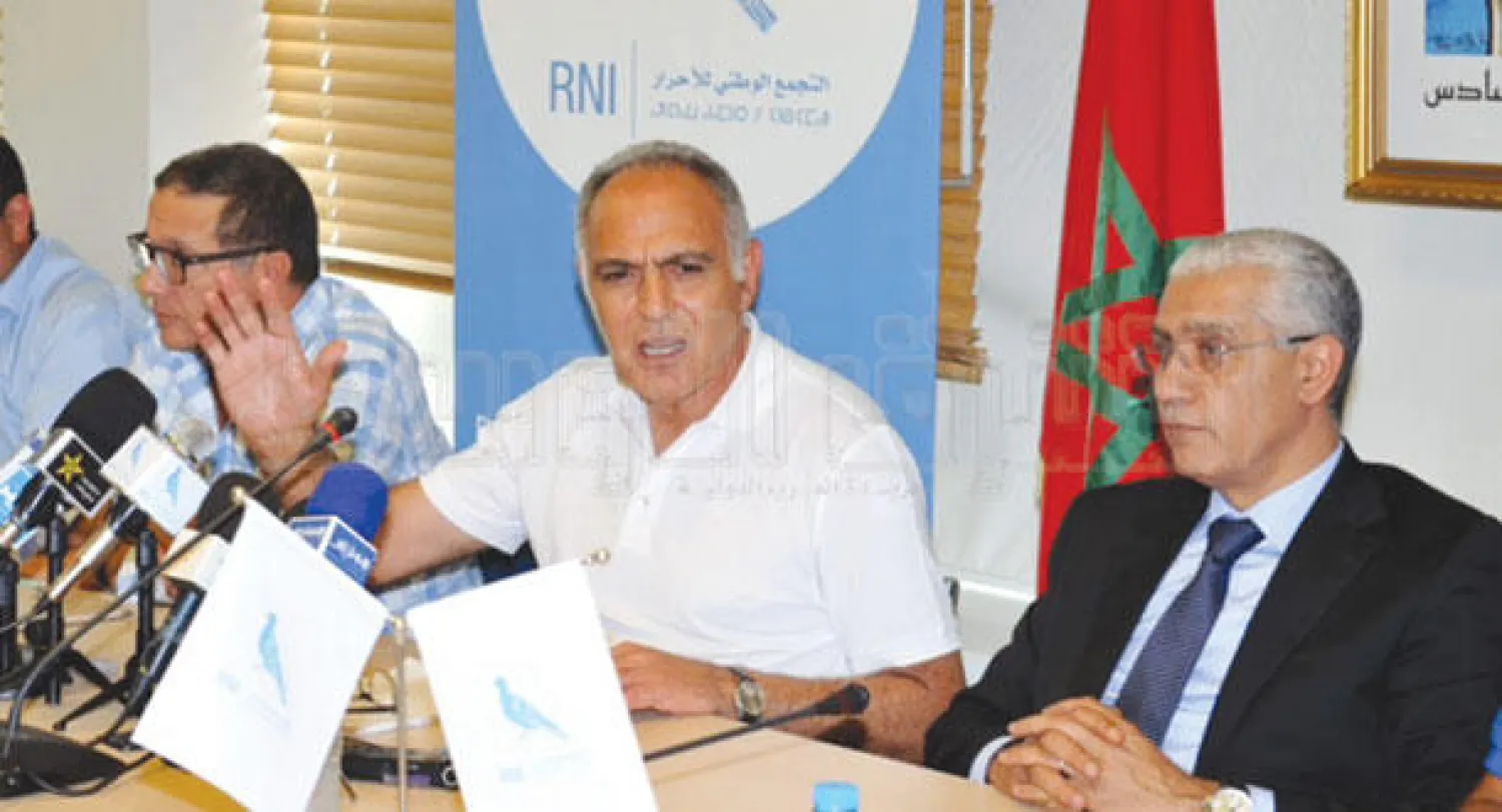 صلاح الدين مزوار رئيس التجمع الوطني للأحرار ووزير الخارجية خلال مؤتمر صحافي (تصوير: مصطفى حبيس)