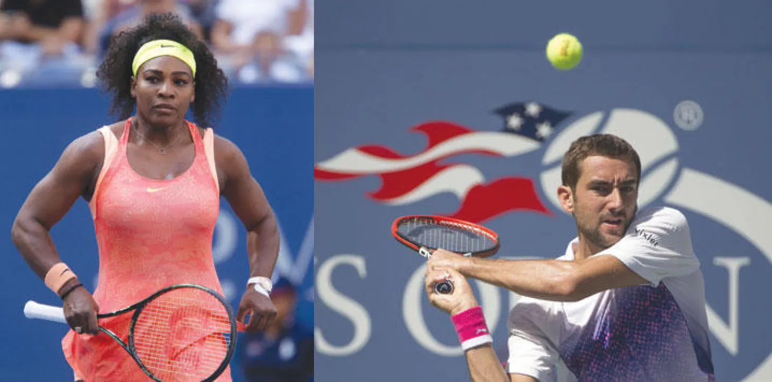 سيليتش حامل اللقب يرد كرة لمنافسه شاردي في طريقه لربع النهائي (رويترز)  -  سيرينا تتأهب لمواجهة شقيقتها فينوس (أ.ف.ب)