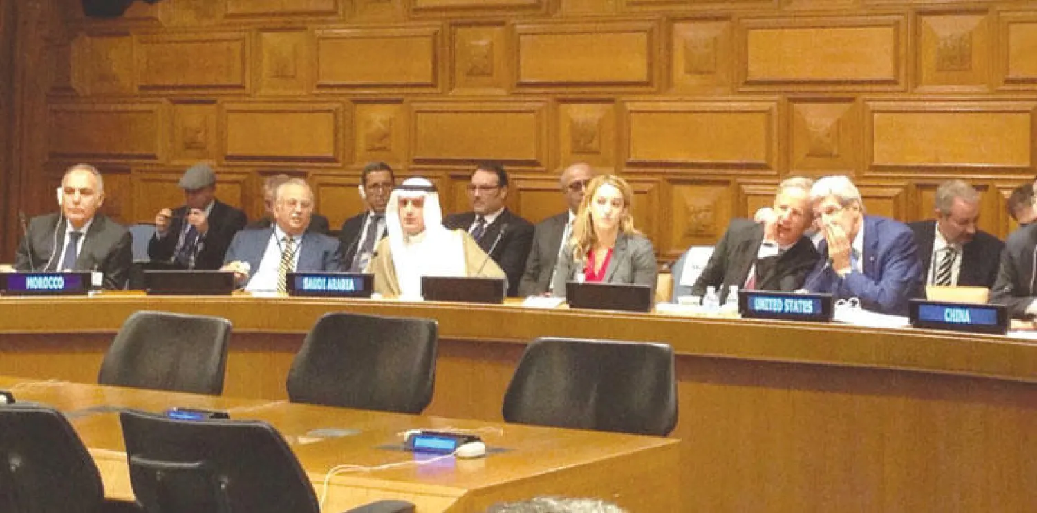 وزير الخارجية السعودي عادل الجبير لدى مشاركته في اجتماع اللجنة الرباعية الدولية في نيوريوك (واس)