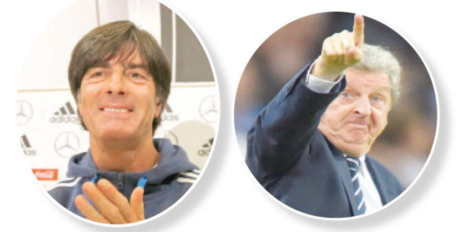 هودجسون مدرب إنجلترا، لوف مدرب ألمانيا (رويترز)