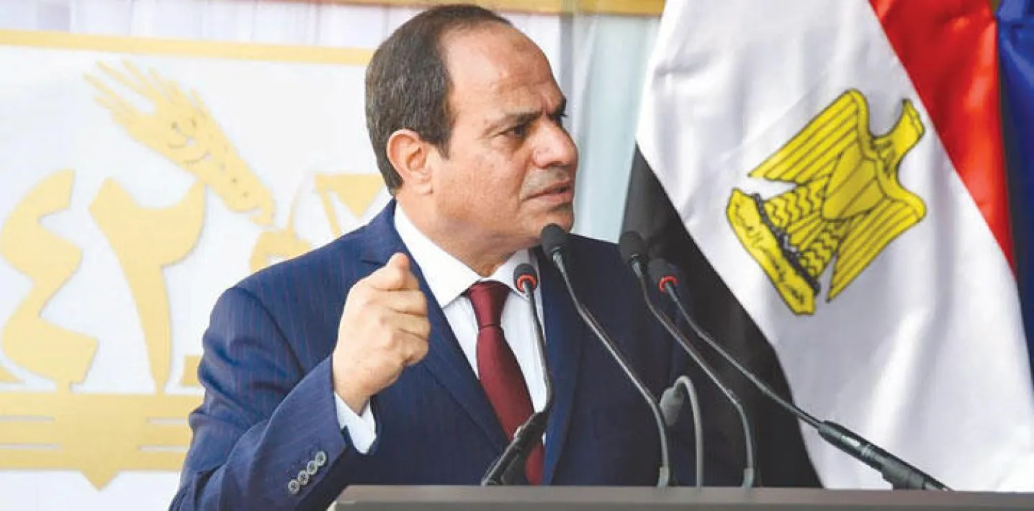 الرئيس المصري عبد الفتاح السيسي خلال كلمته خلال الاحتفال بالذكرى الـ42 لانتصارات أكتوبر («الشرق الأوسط»)