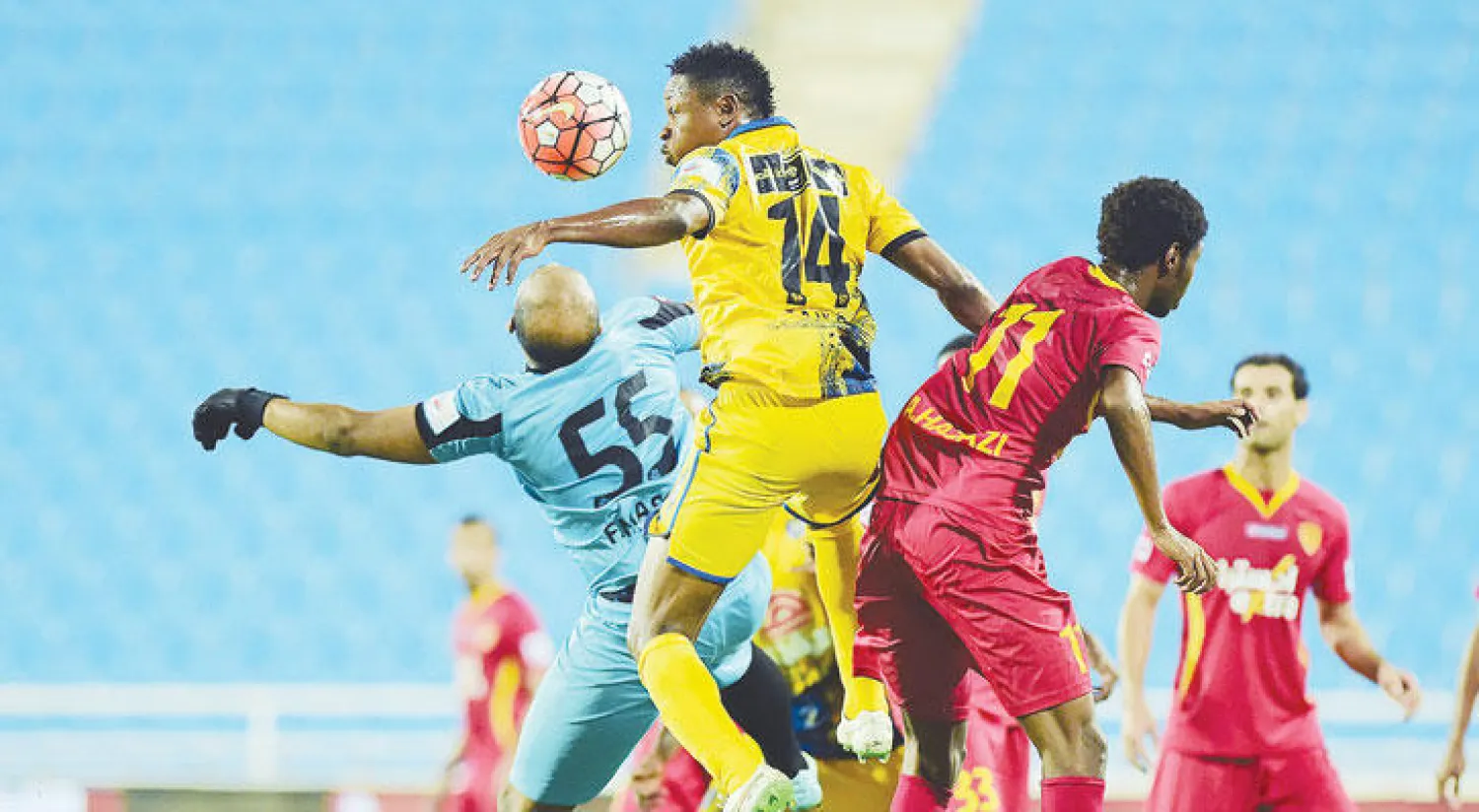 من إحدى مباريات القادسية في الدوري السعودي («الشرق الأوسط»)