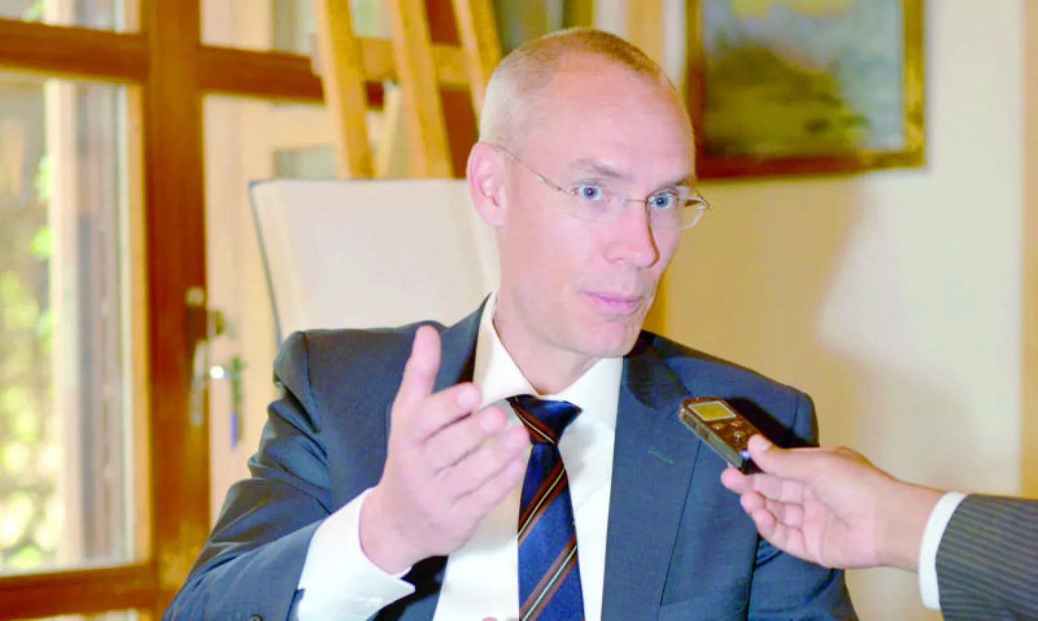 أوسكار ستينستروم نائب وزير المشروعات والابتكار السويدي (تصوير: بشير صالح)