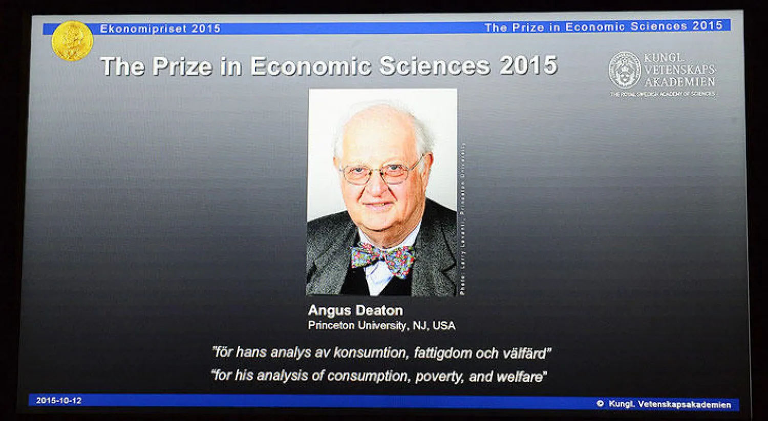 نوبل للاقتصاد تذهب إلى البريطاني آنغس ديتون