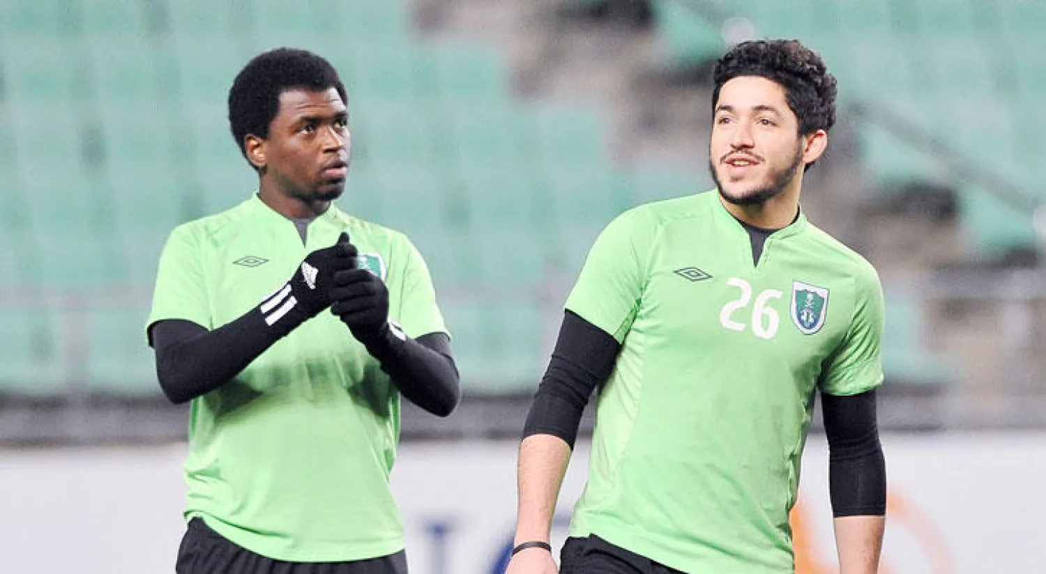 محسن العيسى ومعتز الموسى إبان تمثيلهما الأهلي («الشرق الأوسط»)