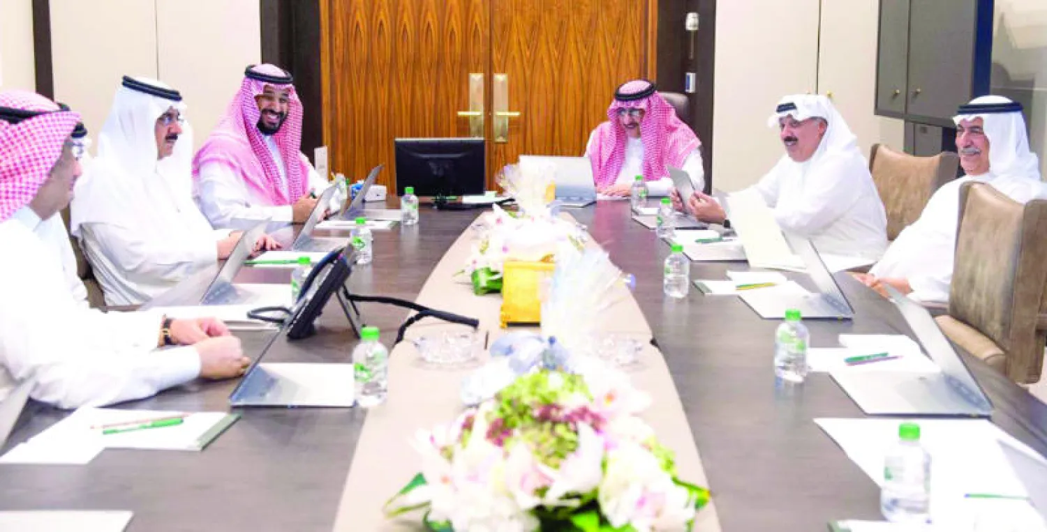 جانب من اجتماع مجلس الشؤون السياسية  والأمنية برئاسة ولي العهد بحضور أعضاء المجلس (واس)