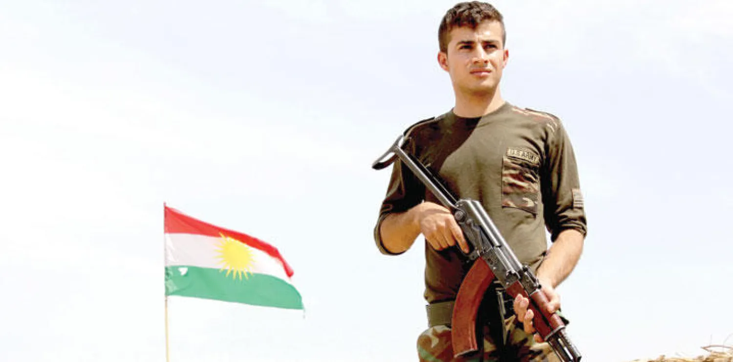مقاتل كردي في محور جنوب كركوك(الشرق الأوسط)