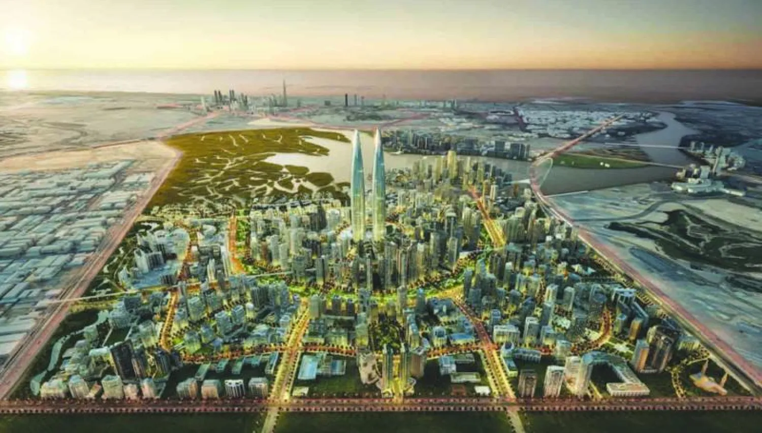 رسم تخيلي لأحد مشاريع شركة إعمار المستقبلية في دبي («الشرق الأوسط»)