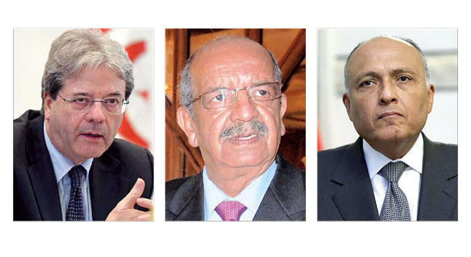 سامح شكري وعبد القادر مساهل وباولو جانتيلوني