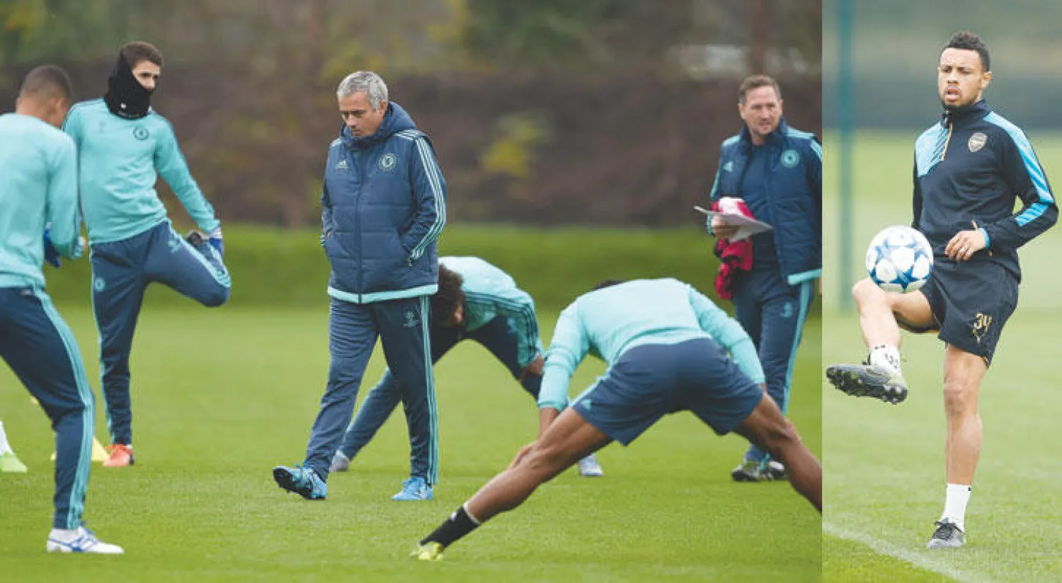 فرنسيس كوكلين لاعب خط وسط آرسنال (رويترز)  -  مورينهو يقود تدريبات تشيلسي ونتائجه السيئة هذا الموسم تطارده (رويترز)