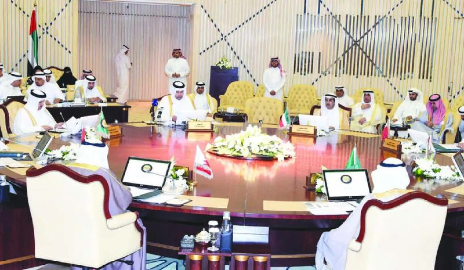 جانب من جلسات اجتماعات وزراء التجارة والصناعة الخليجيين أمس الخميس بالرياض (تصوير: بشير صالح)