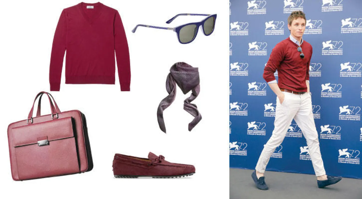 الممثل البريطاني إيدي ريدماين كما ظهر مؤخرًا في مهرجان البندقية الأخير