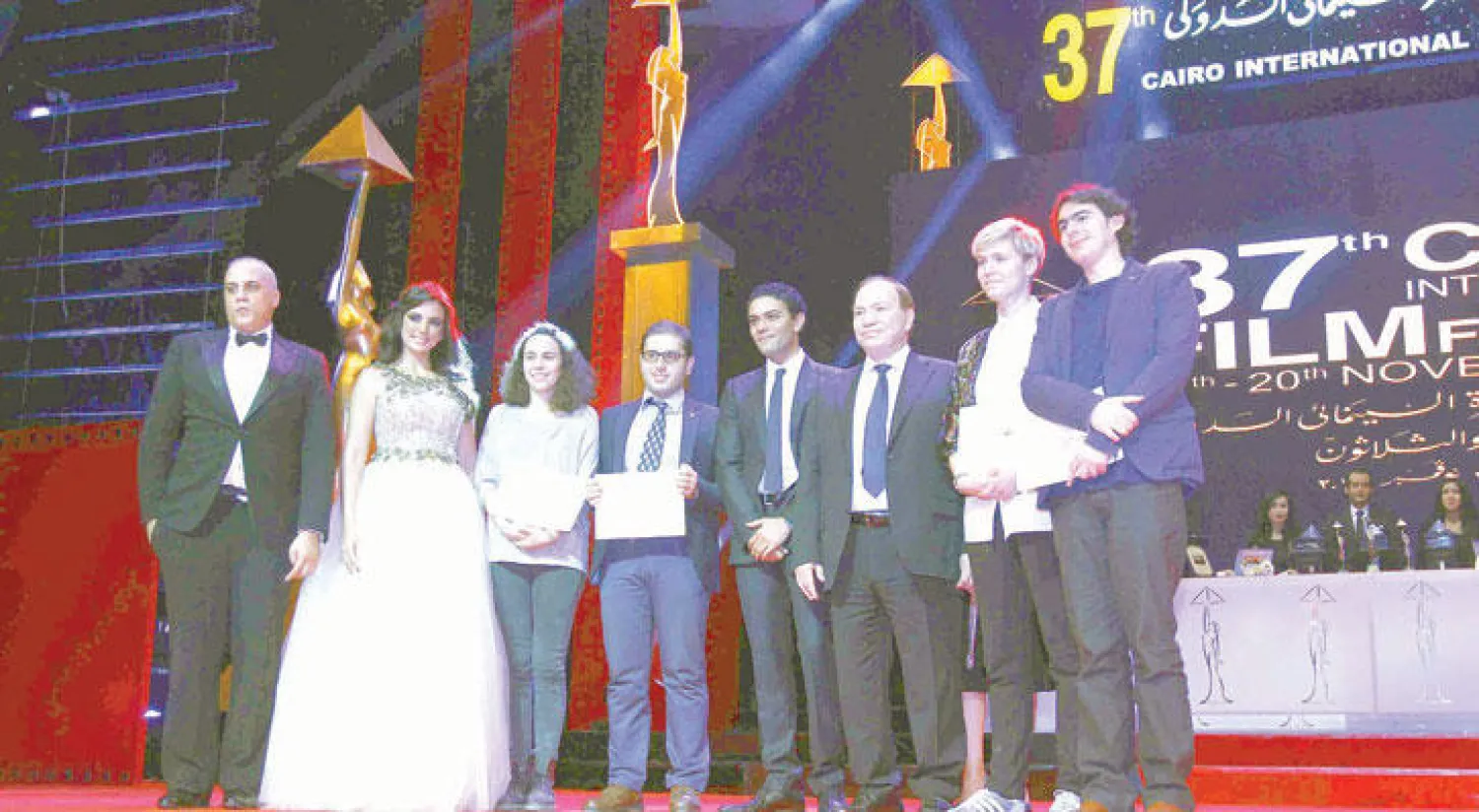 وزير الثقافة المصري حلمي النمنم والفائزون