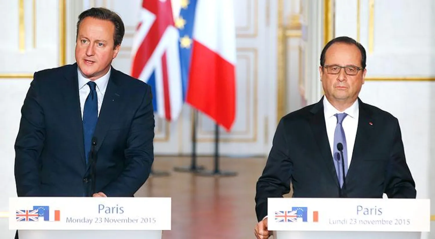 كاميرون يؤيد بشدة الضربات الفرنسية ضد «داعش».. ويقول: ينبغي على بريطانيا فعل ذلك أيضا