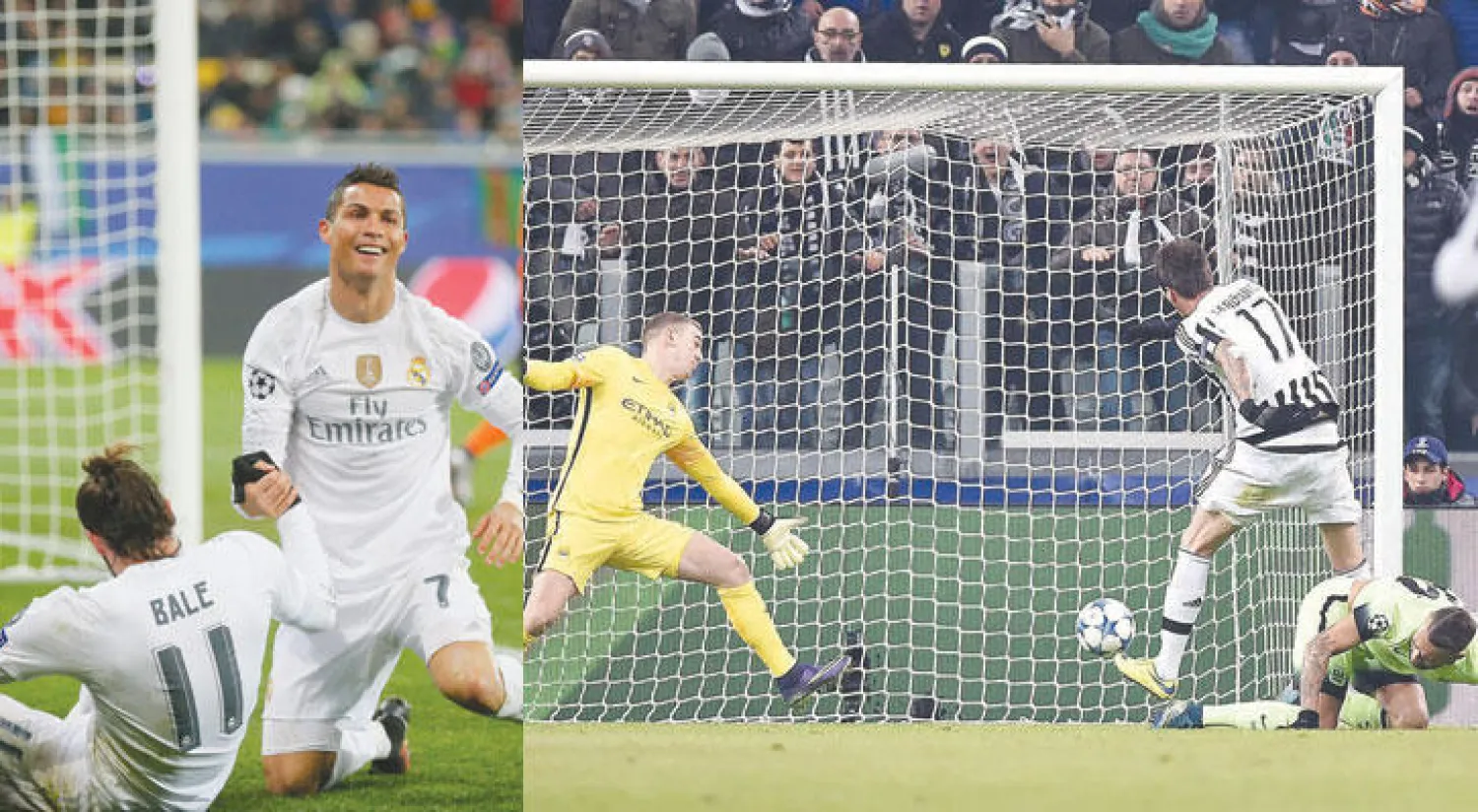 هدف الكرواتي ماريو ماندزوكيتش (يمين) يقود يوفنتوس لدور الـ16 (إ.ب.أ)  -  تألق رونالدو وبيل قادا الريـال لفوز ثمين (إ.ب.أ)