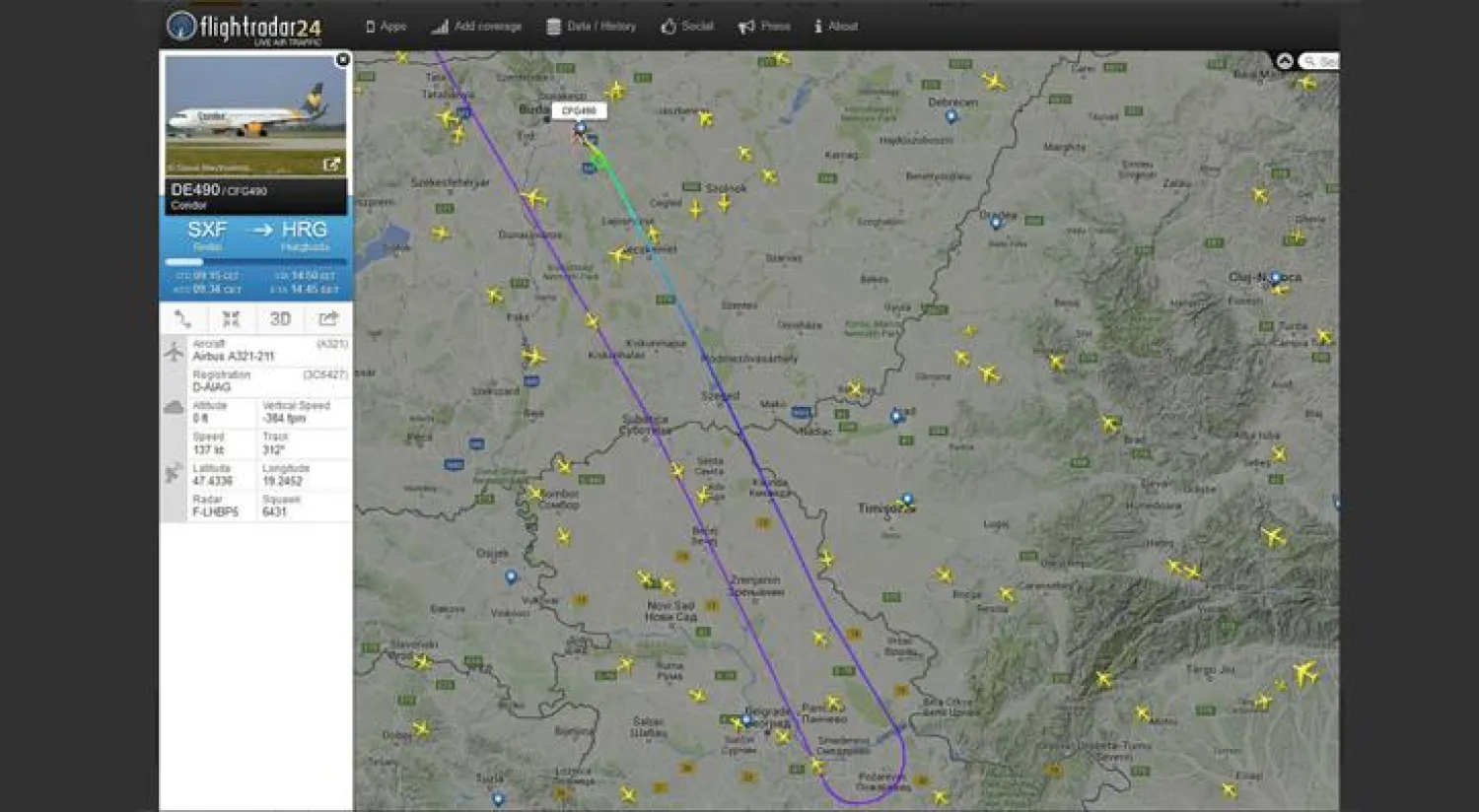 هبوط طائرة ركاب متجهة من برلين إلى الغردقة في بودابست إثر تهديد بوجود قنبلة