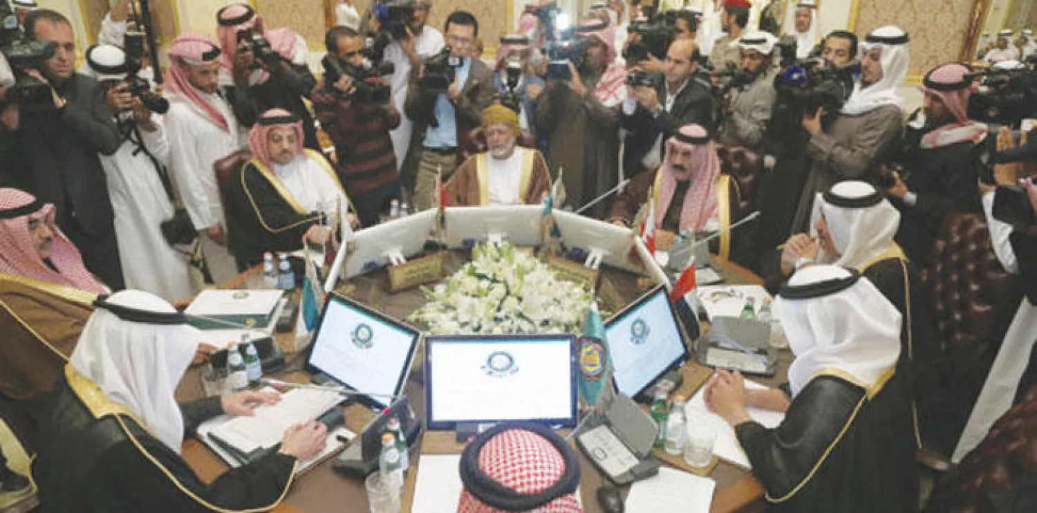 وزراء خارجية دول مجلس التعاون خلال لقائهم في الرياض أمس (تصوير: بشير صالح )
