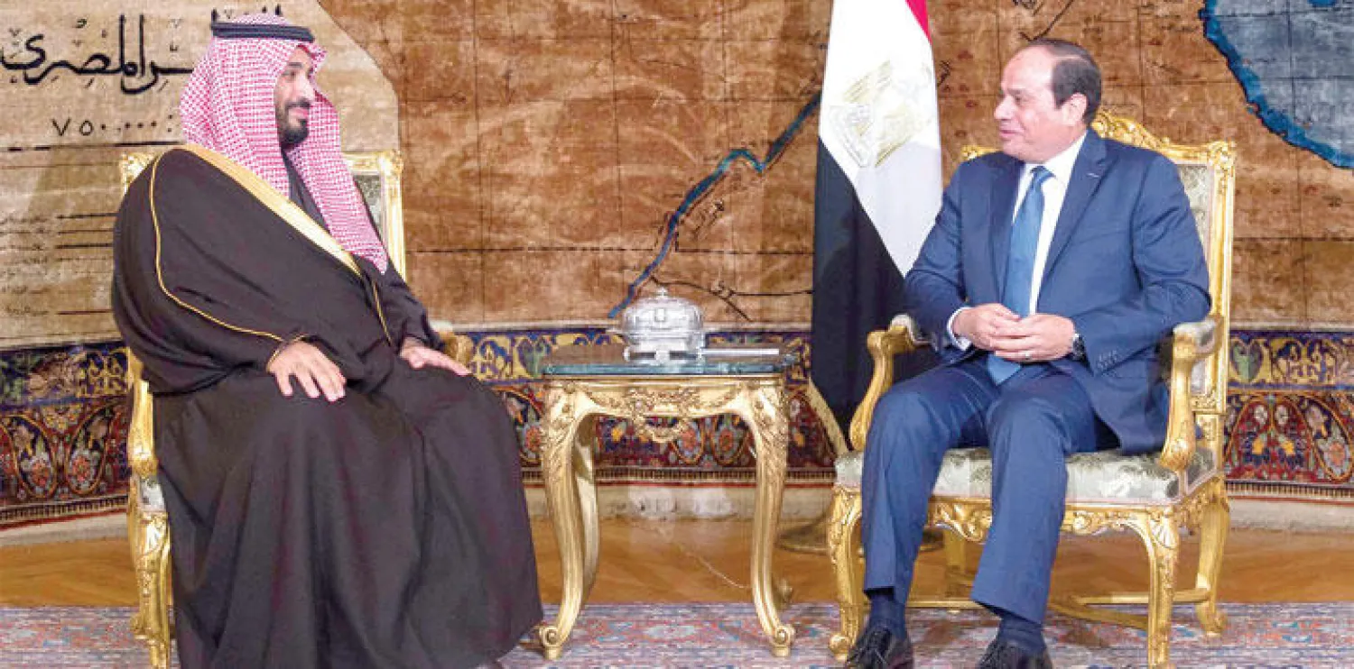 الرئيس المصري في حديث مع ولي ولي العهد السعودي (واس)