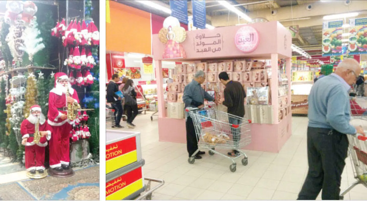 الأسر المصرية على اختلاف انتماءاتها الدينية تحرص على الاحتفال بالمناسبتين، حالة احتفالية تسود في الشوارع والمنازل والفنادق