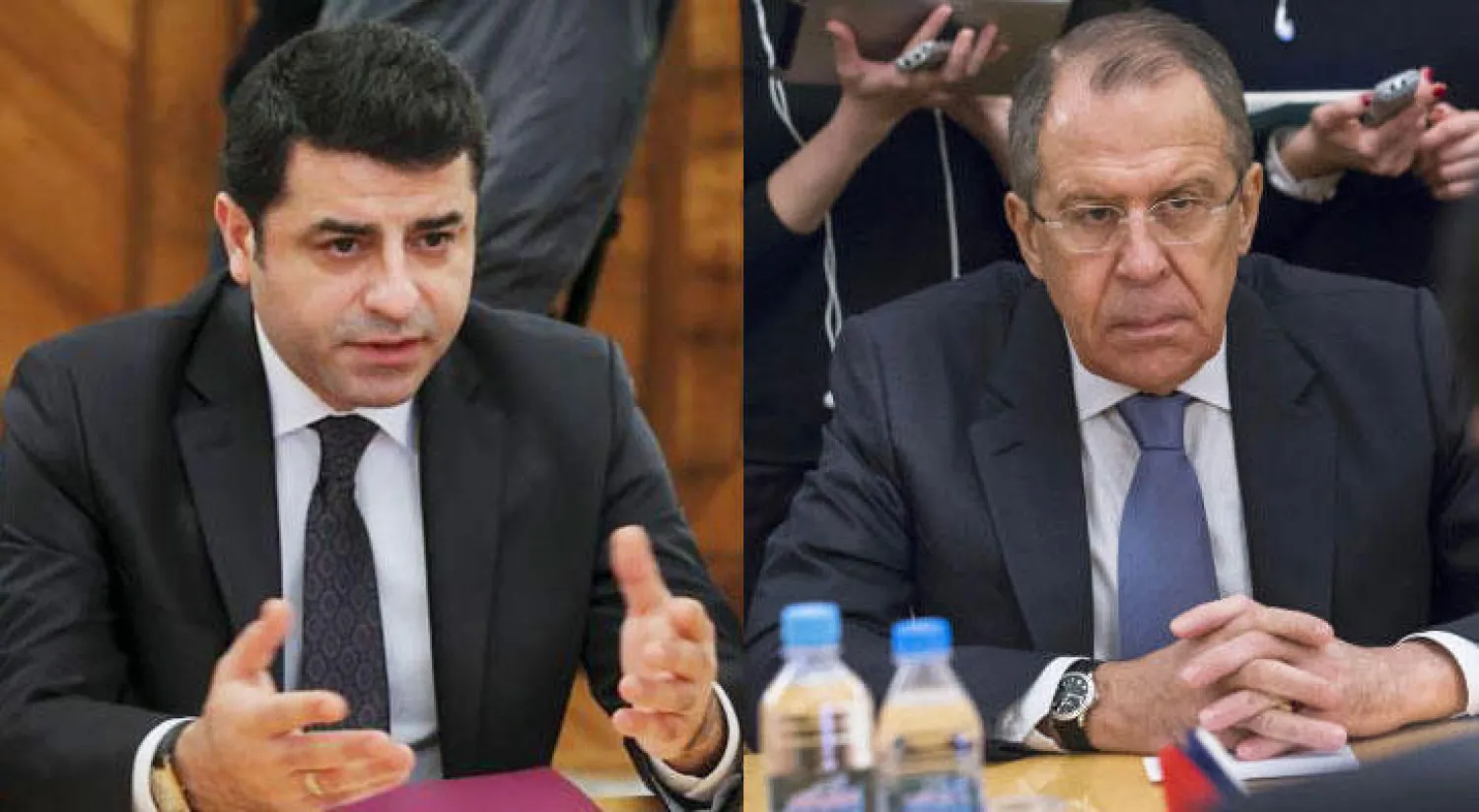 سيرغي لافروف وزير الخارجية الروسي  -  صلاح الدين دميرتاش زعيم حزب الشعوب التركي