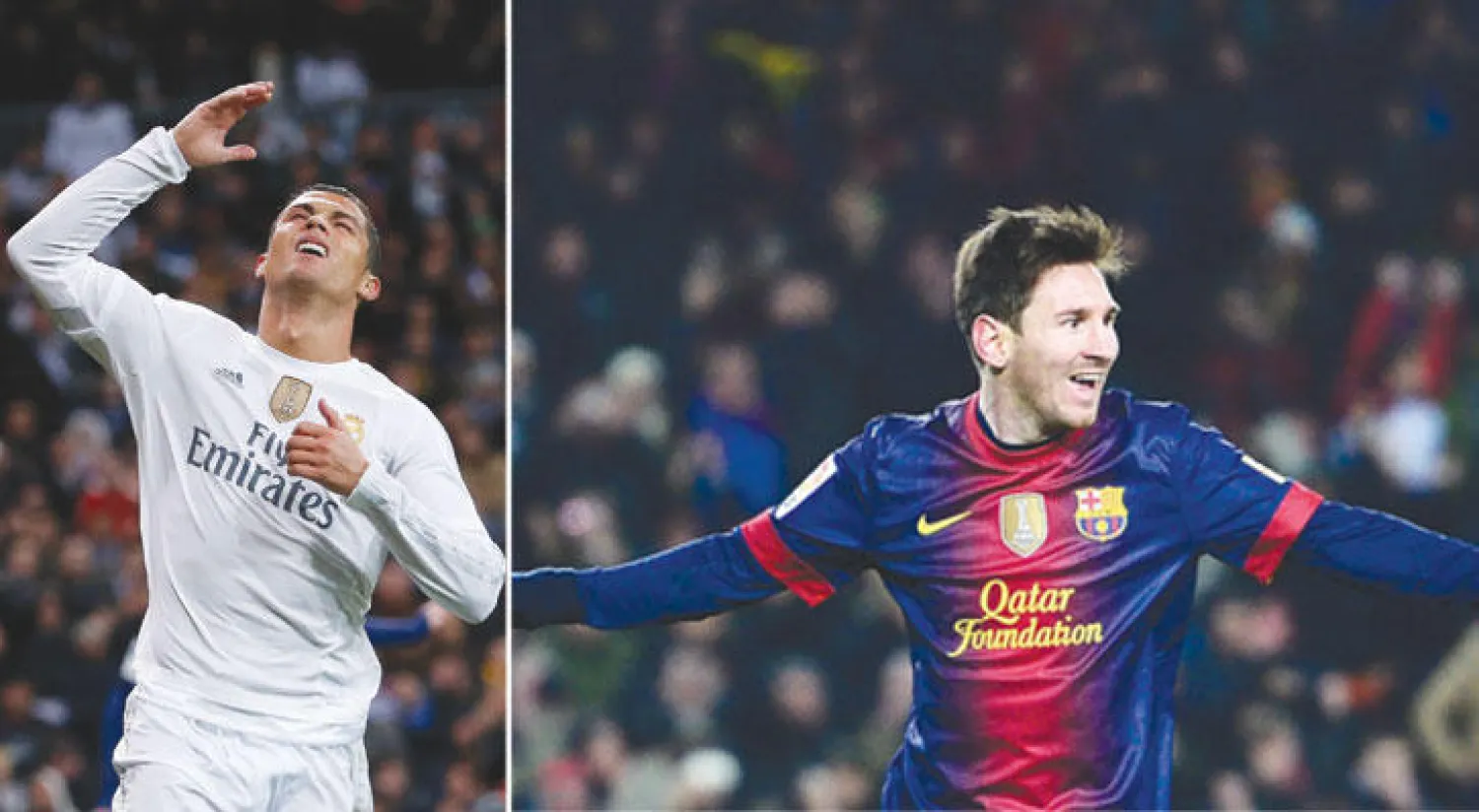 ميسي يعود للتفوق في 2015 (أ.ب) - رونالدو فقد الصدارة وتراجع للمركز الثاني (رويترز)