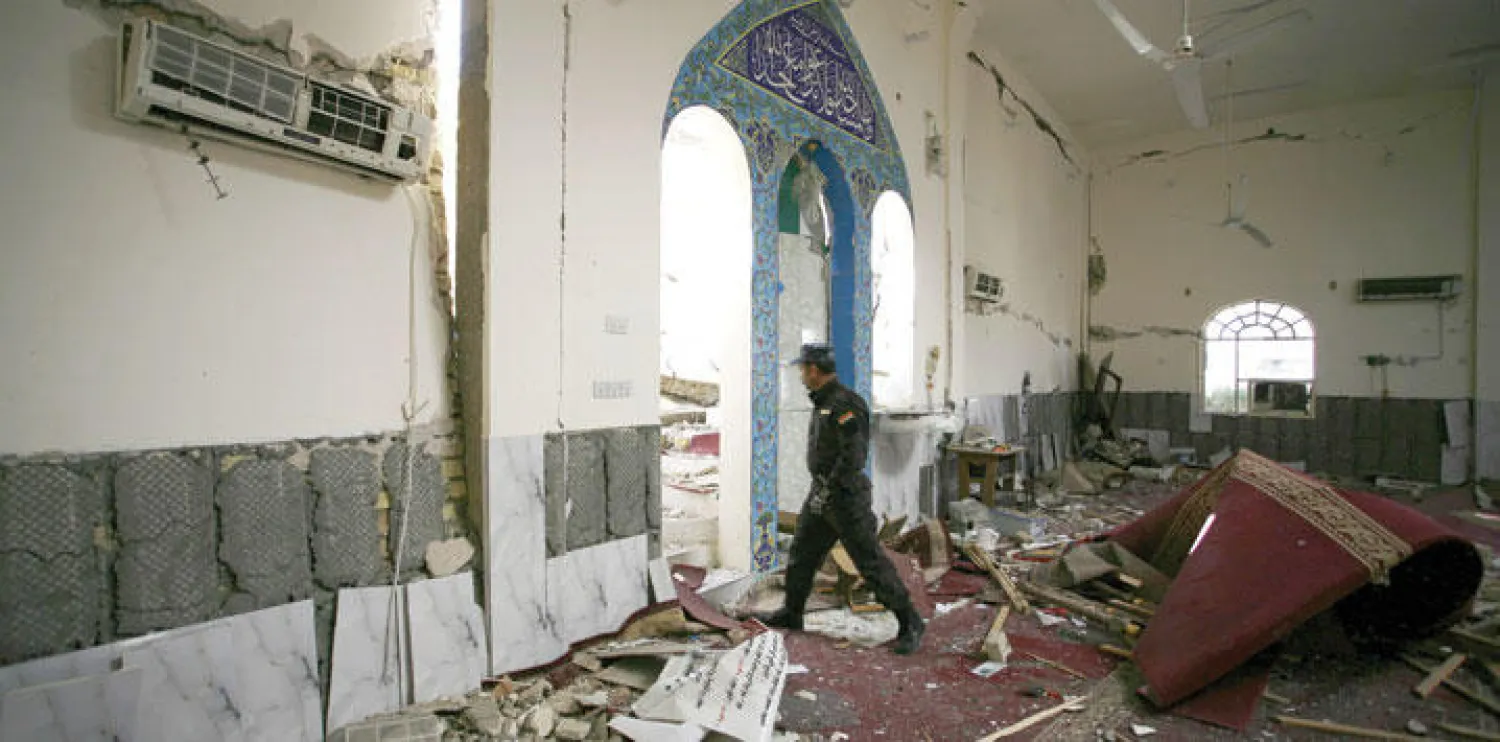 مسجد سني في محافظة بابل تعرض لهجوم مؤخرا (أ.ف.ب)