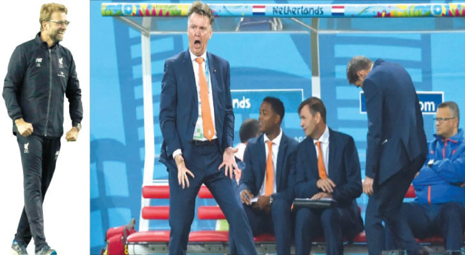 فان غال مدرب يونايتد («الشرق الأوسط») - كلوب مدرب ليفربول (رويترز)