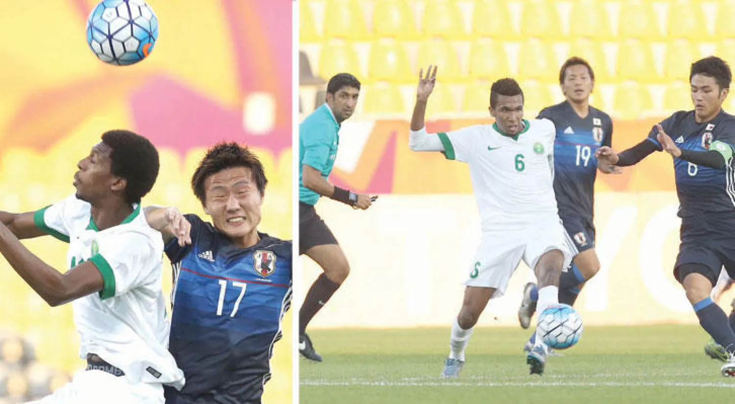 الأخضر خذل عشاقه بإخفاق جديد («الشرق الأوسط»)  -  من مباراة المنتخب السعودي الأولمبي أمام اليابان