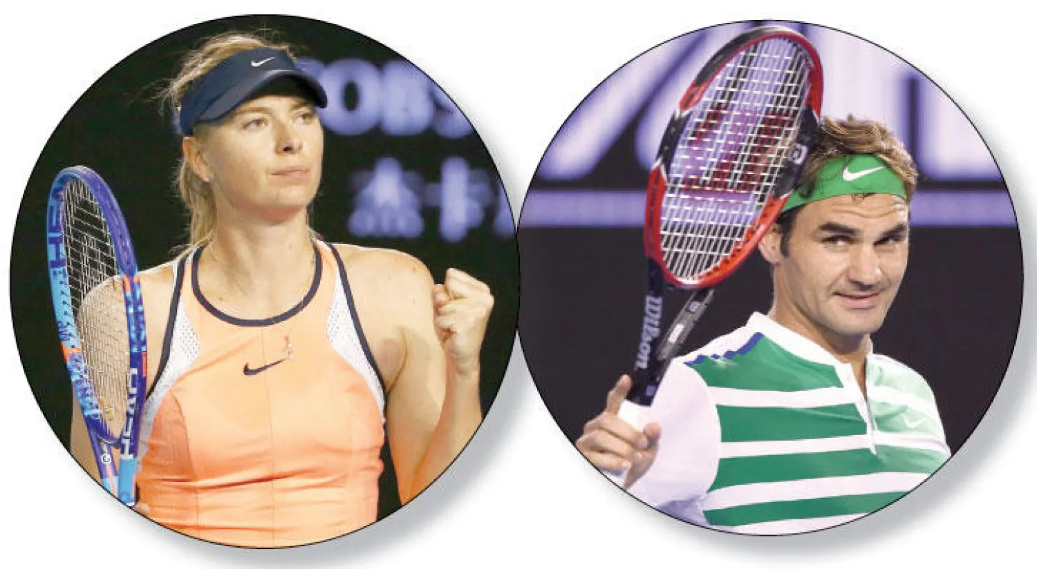 فيدرر حقق أمس رقما قياسيا (أ.ف.ب)  -  شارابوفا غيرت زيها فاستعادت توازنها (رويترز)