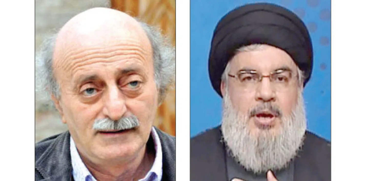 حسن نصر الله (أ.ف.ب)  ... وليد جنبلاط