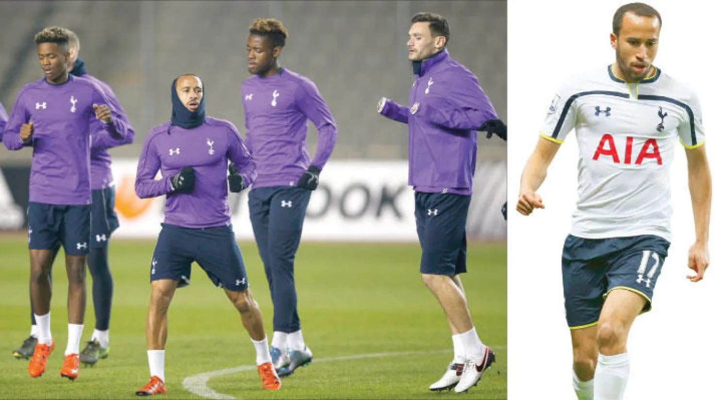 تاونسند بقميص توتنهام - تاونسند (وسط) يتدرب مع توتنهام
