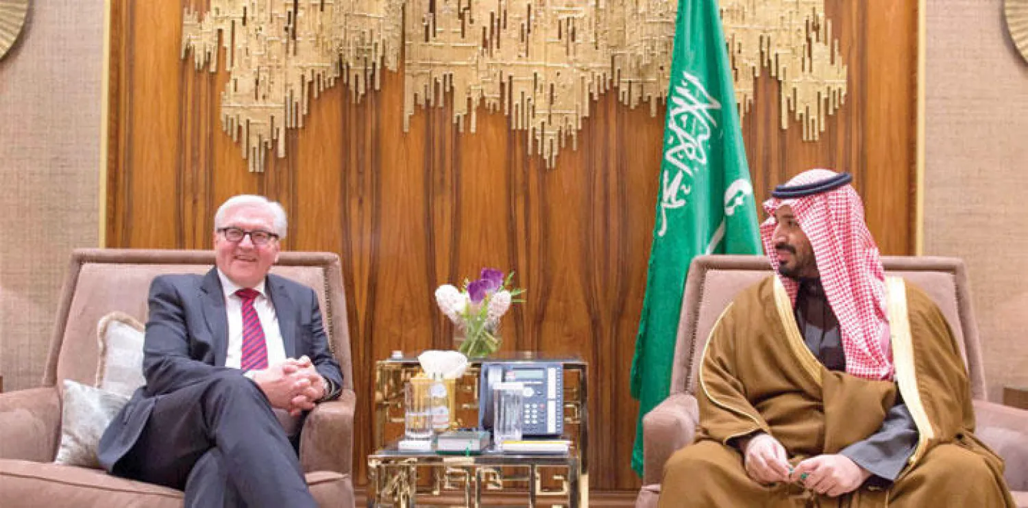 ولي ولي العهد السعودي لدى لقائه وزير الخارجية الألماني أمس في الرياض (واس)