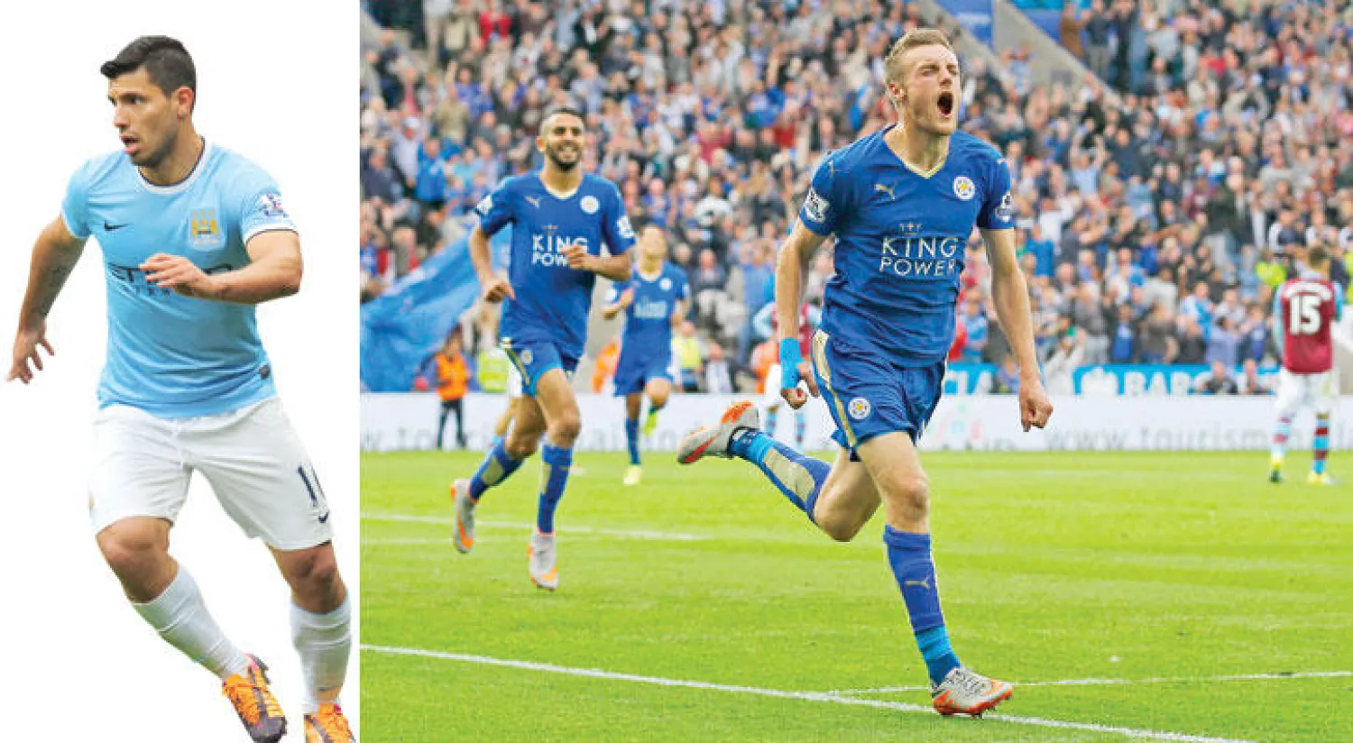 فاردي هداف ليستر («الشرق الأوسط»)  -  اغويرو هداف مانشستر سيتي («الشرق الأوسط»)