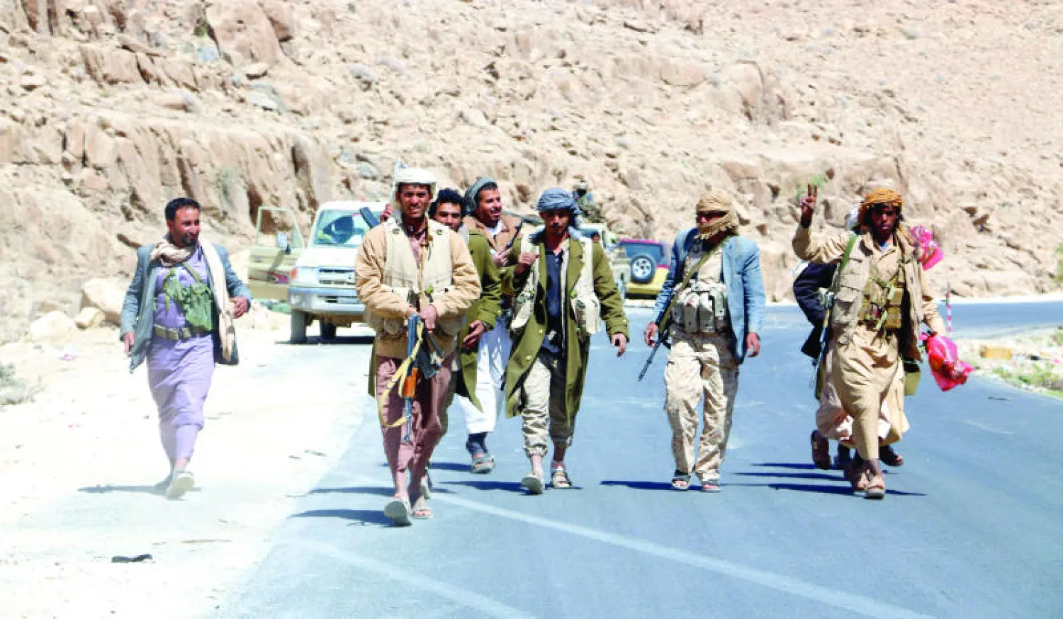 قوات المقاومة لدى تقدمها نحو صنعاء (إ.ب.أ)