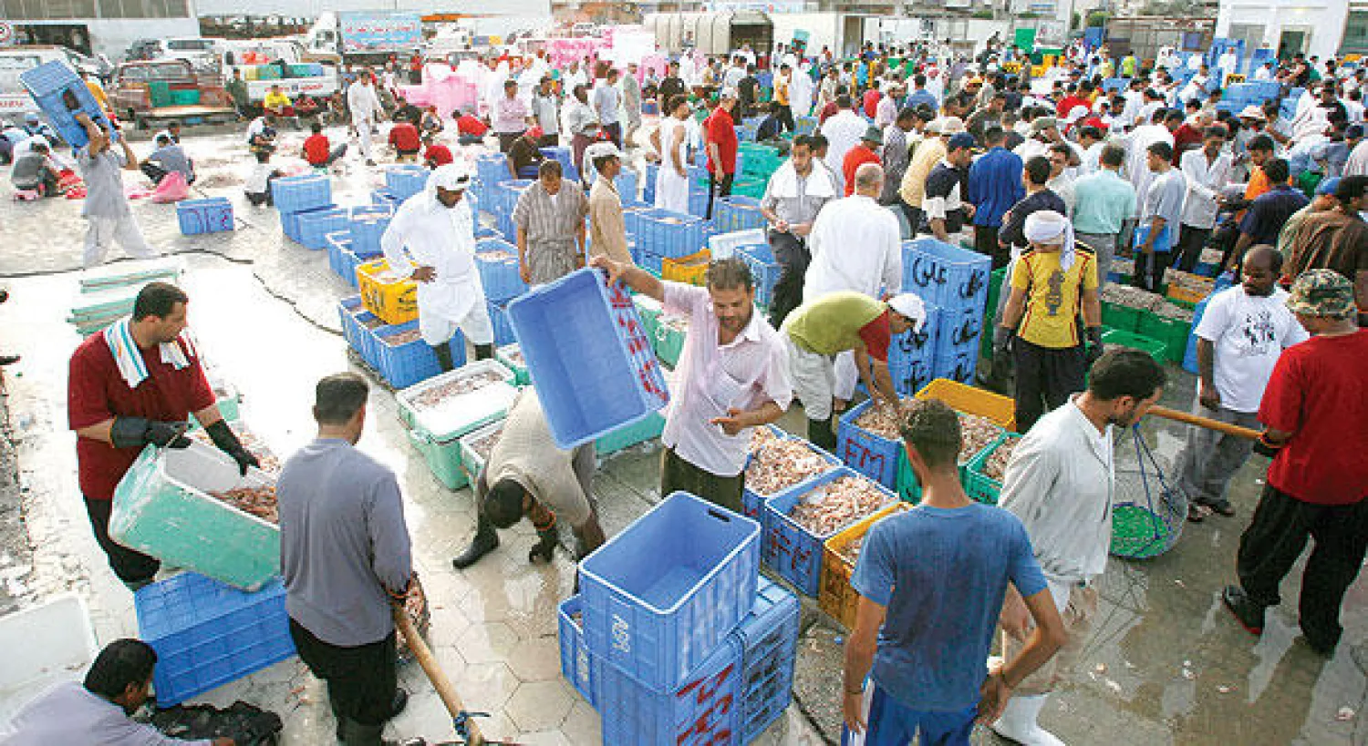 إحدى أسواق الأسماك في السعودية («الشرق الأوسط»)