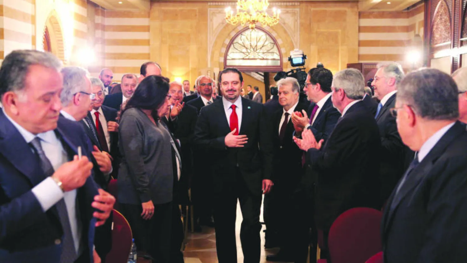 رئيس الحكومة اللبنانية الأسبق في لقاء الأمس مع قيادات لبنانية حمل عنوان «الوفاء للمملكة العربية السعودية ودول مجلس التعاون الخليجي» (دالاتي ونهرا)