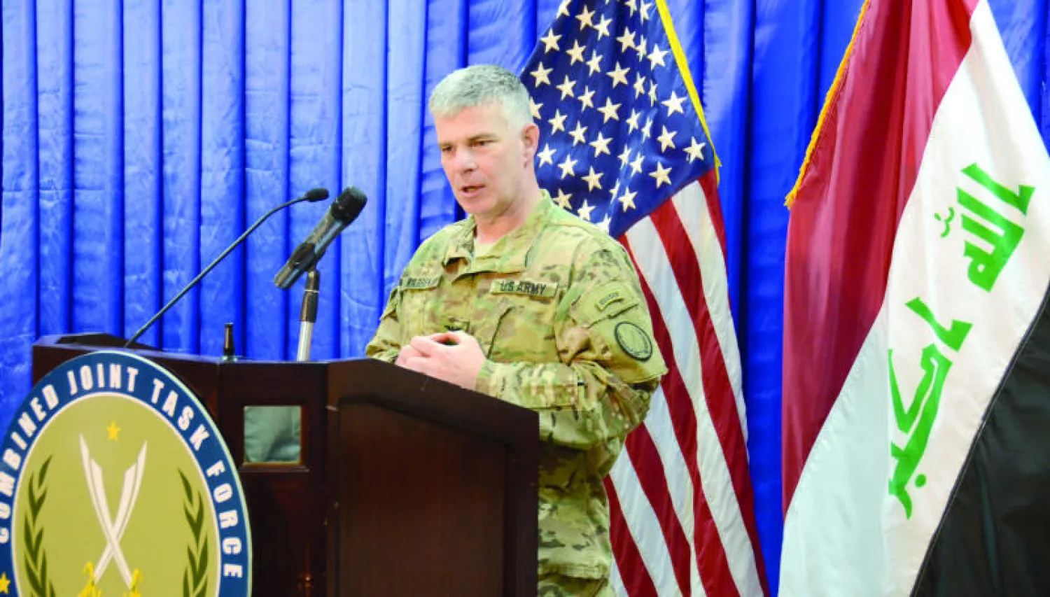 المتحدث باسم التحالف الدولي ضد «داعش» الكولونيل ستيف وارن ({غيتي})