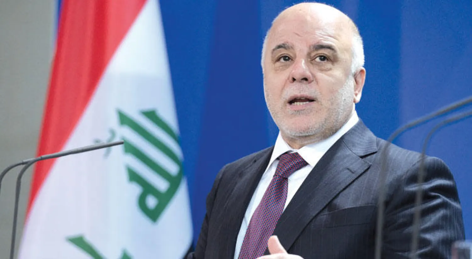 رئيس الوزراء العراقي حيدر العبادي في صورة تعود إلى 11 فبراير أثناء زيارته إلى برلين (إ.ب.أ)