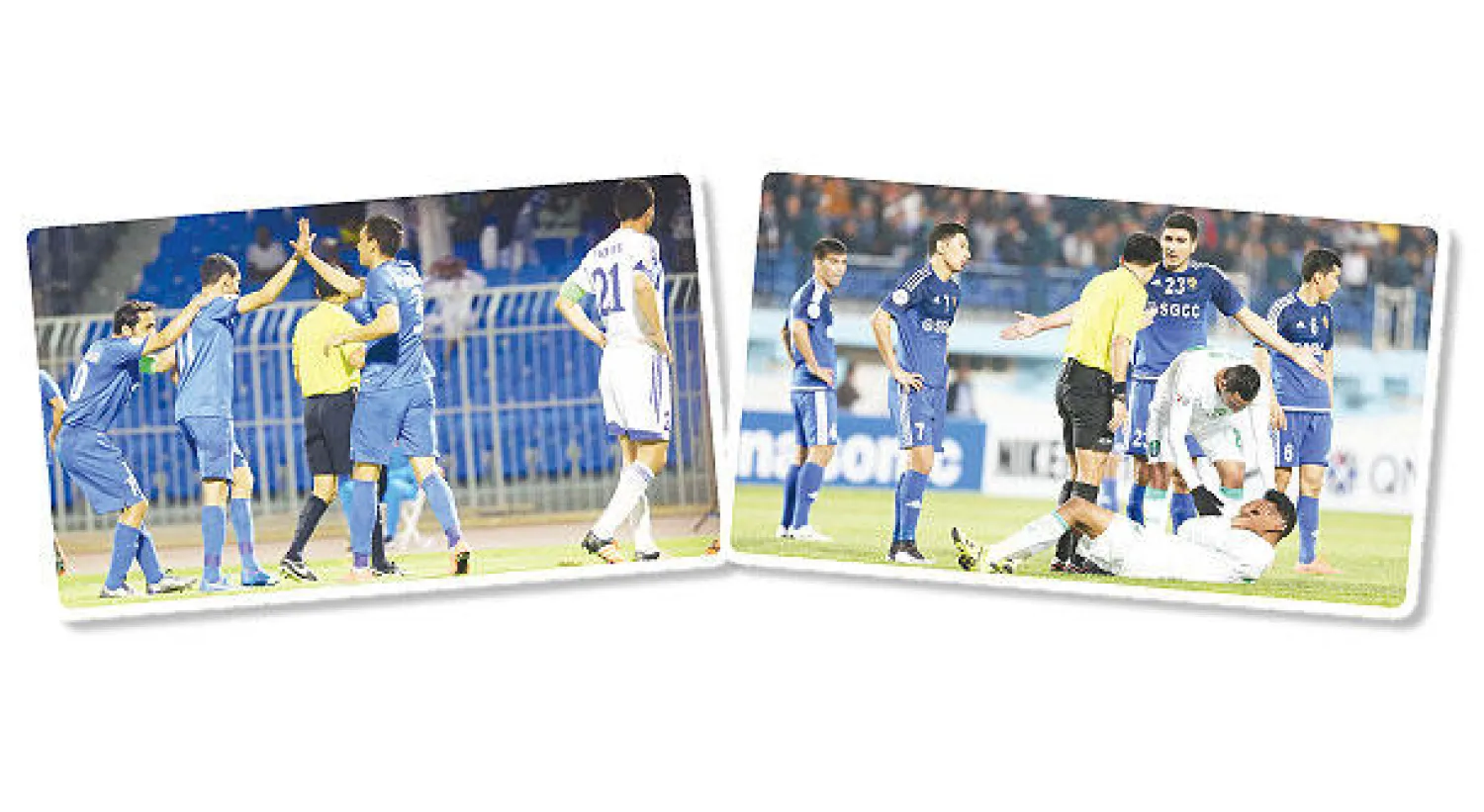 فريق الأهلي كان باهت الشكل في مباراة الأمس (المركز الإعلامي) و فرحة لاعبي الهلال تكررت 4 مرات في شباك باختاكور (تصوير: علي العريفي)