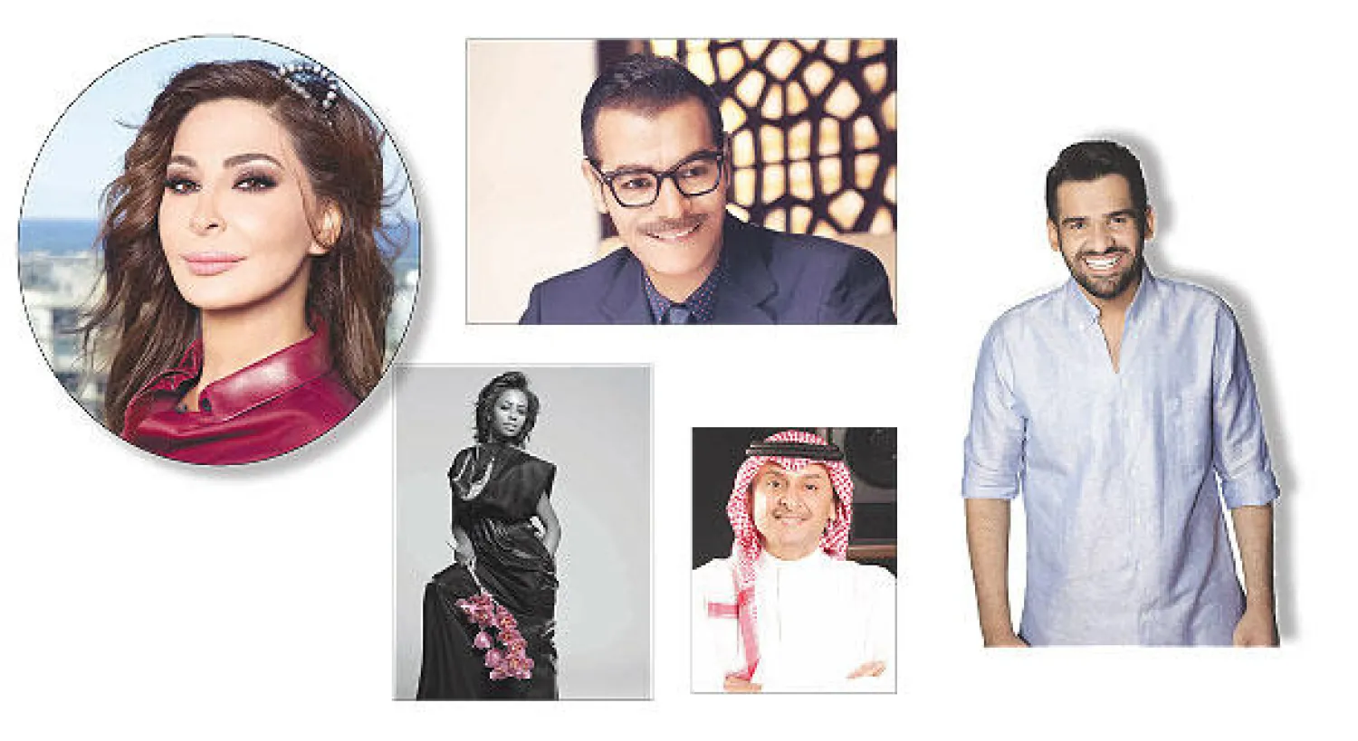 حسين الجسمي ورابح صقر و اليسا وعبد المجيد عبد الله وداليا مبارك