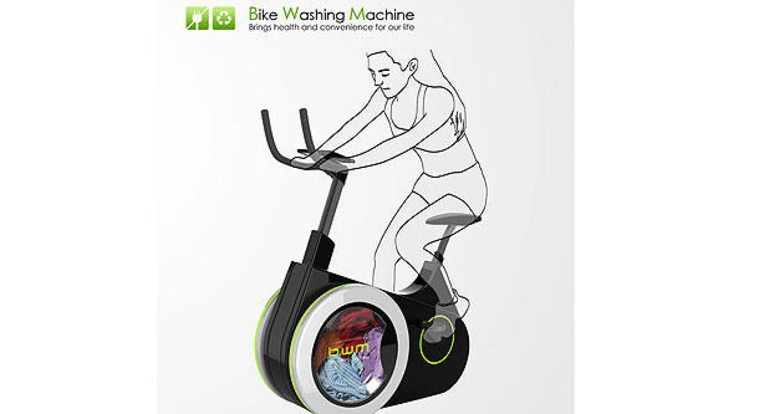 دراجة للتمارين وغسل الملابس في آن واحد