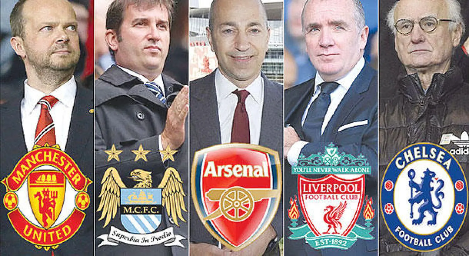 رويس باك وإيان أير وإيفان غازيدس وفيران سوريانو وايد وودوارد ممثلو أندية تشيلسي وليفربول وآرسنال وسيتي ويونايتد اجتمعوا سريا لبحث الدوري السوبر