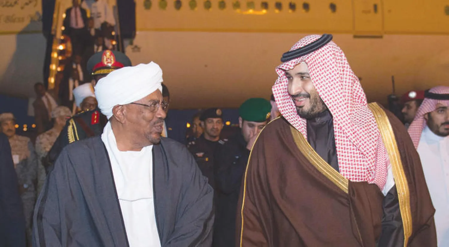 ولي ولي العهد السعودي لدى استقباله الرئيس السوداني عمر البشير (واس)