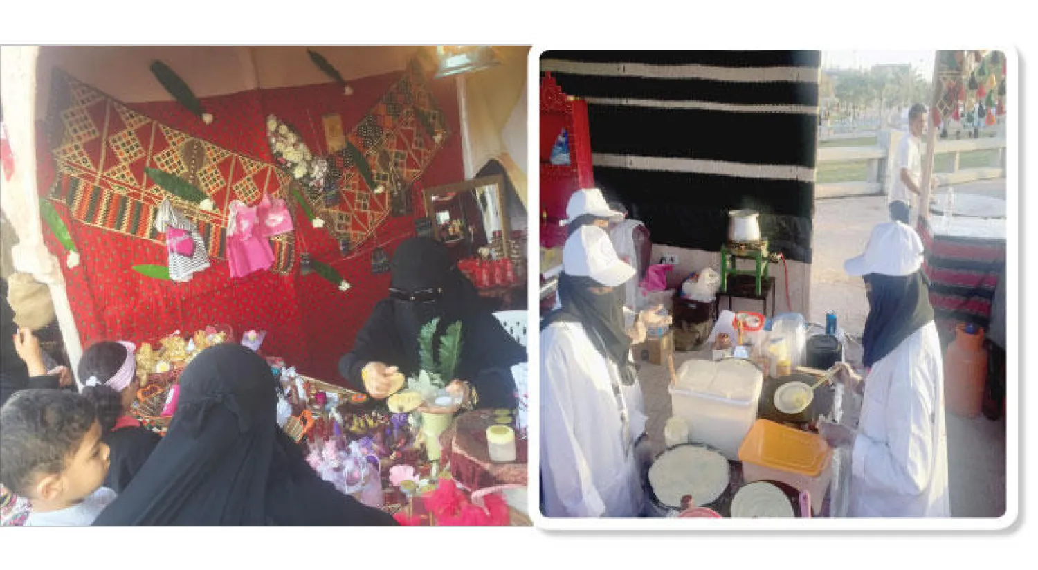 نسبة الحضور النسائي من مجمل المشاركين والحاضرين لهذا العام تفوق الـ70 % («الشرق الأوسط») -  المرأة السعودية تمثل الورقة الرابحة في الكرنفال المقام حاليا شرق السعودية («الشرق الأوسط»)