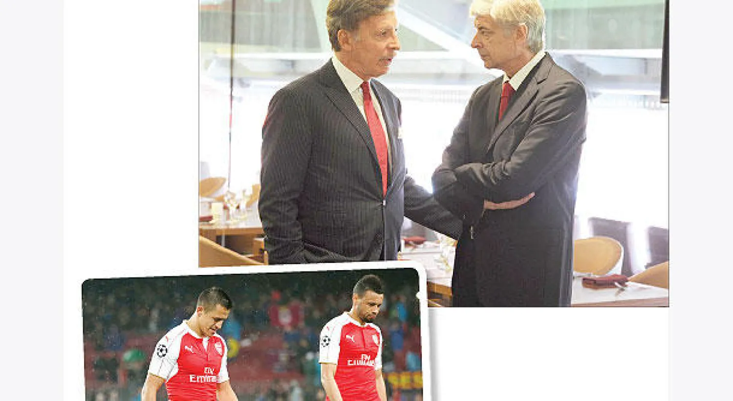 فينغر وكروينك.. صداقة لا تتأثر بالنتائج و كوكلين وسانشيز لاعبا آرسنال (رويترز)