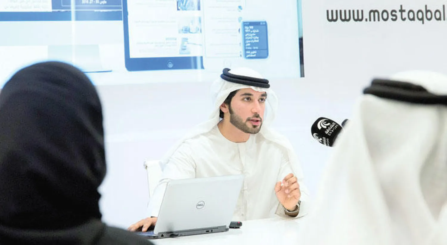 سيف العليلي خلال المؤتمر الصحافي الذي عقد أمس في دبي للإعلان عن مرصد المستقبل («الشرق الأوسط»)