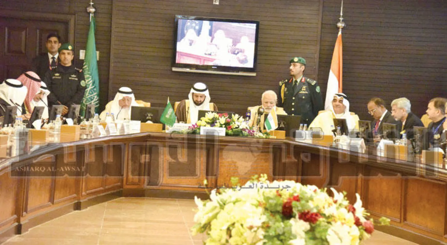 جانب من لقاء رئيس وزراء الهند بقطاع الأعمال السعودي في الرياض أمس (تصوير:  سعد الدوسري)