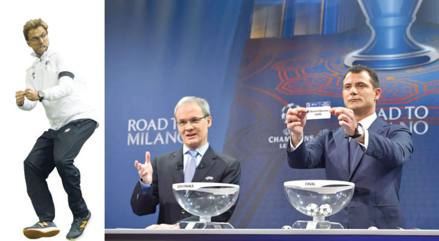 نجم صربيا ستانكوفيتش يسحب اسم بايرن ميونيخ خلال قرعة نصف نهائي دوري الأبطال (أ.ف.ب)  -  كلوب مدرب ليفربول منفعلا بانتصار فريقه على ناديه السابق (رويترز)