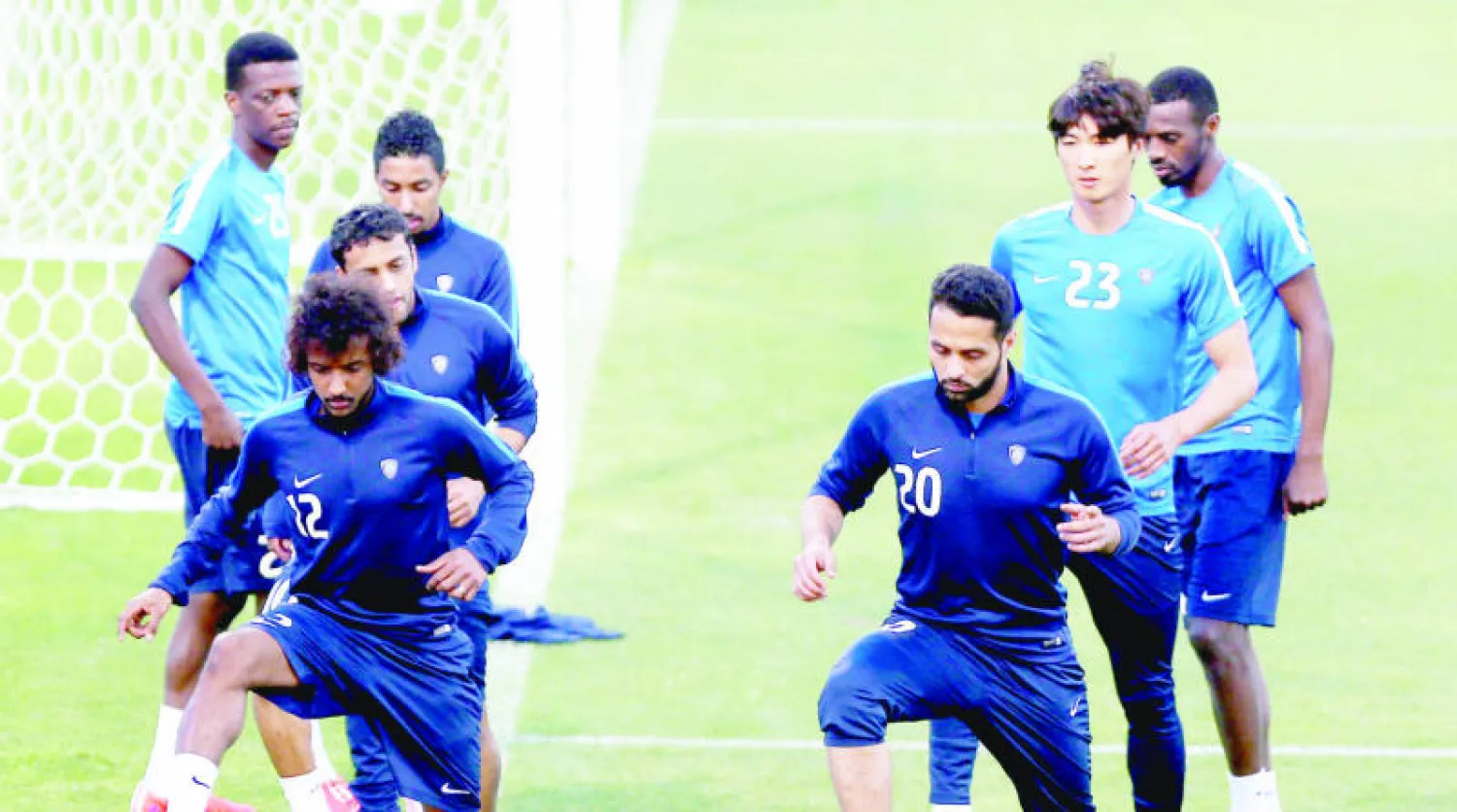 جانب من تدريبات الهلال الأخيرة استعدادًا للكلاسيكو المرتقب (المركز الإعلامي)